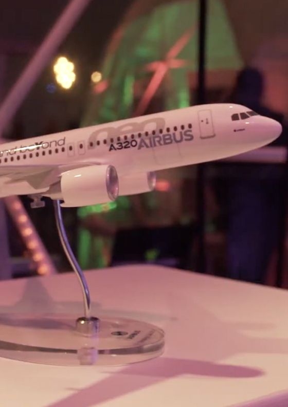 Détail d'une maquette d'Airbus A320