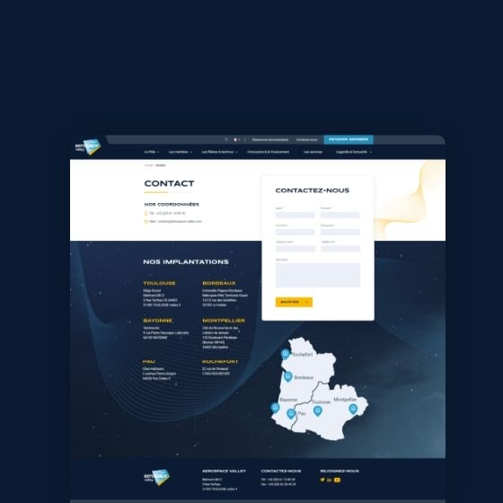 Page interne desktop du site Aerospace-valley.com