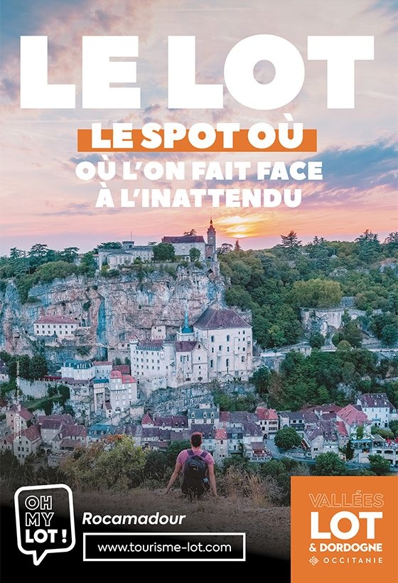 Affiche Lot Tourisme "Les Spots du Lot" - "Le spot où l'ont fait face à l'inattendu"