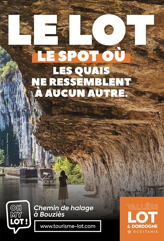 Affiche Lot Tourisme "Les Spots du Lot" - "Le spot où les quais ne ressemblent à aucun autre."