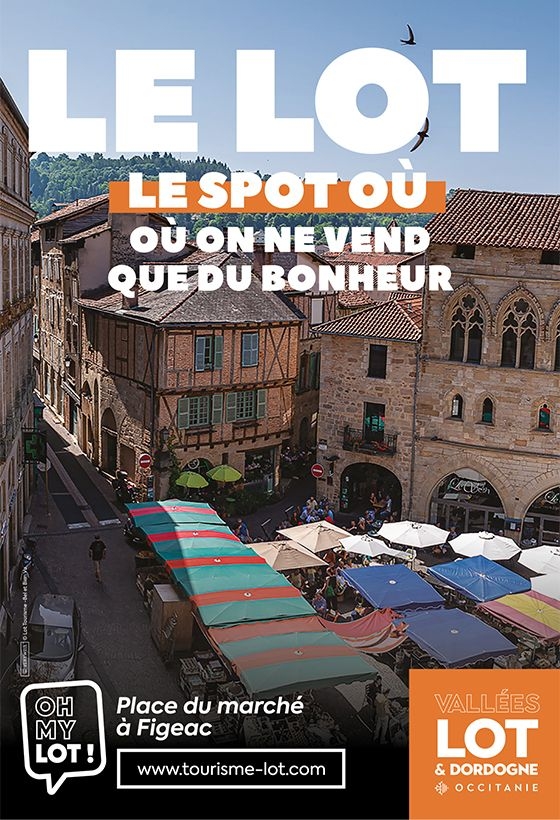 Affiche Lot Tourisme "Les Spots du Lot" - "Le spot où on ne vend que du bonheur"