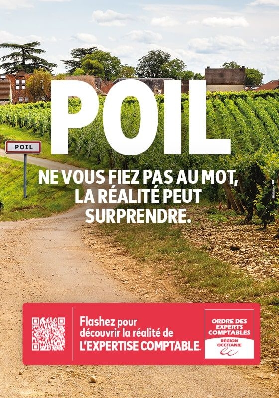 Affiche "Poil" extrait de la campagne publicitaire "Les mots moches" pour l'Ordre des Experts Comptables