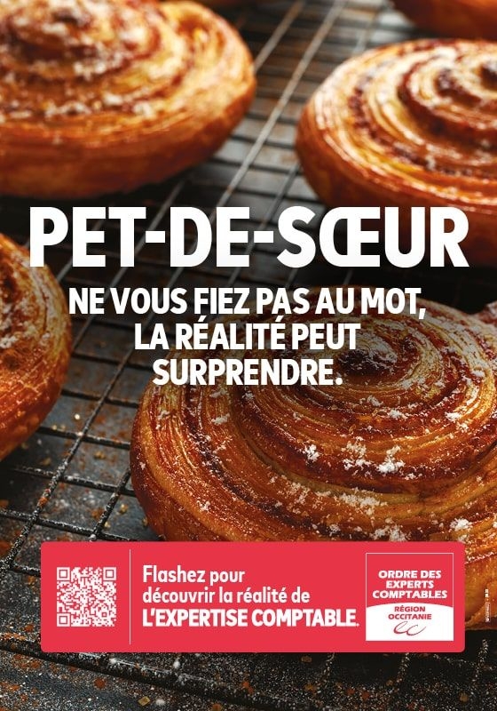 Affiche "Pet-de-Soeur" extrait de la campagne publicitaire "Les mots moches" pour l'Ordre des Experts Comptables