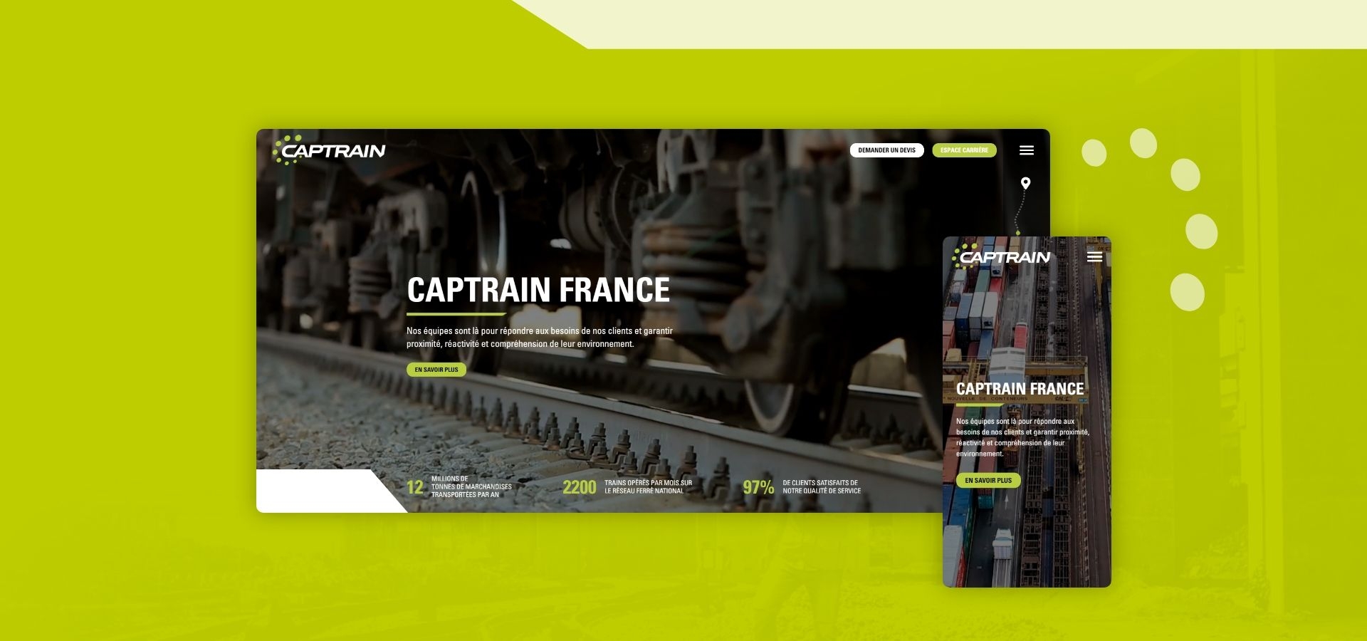 Accueil desktop et mobile du site captrain.fr