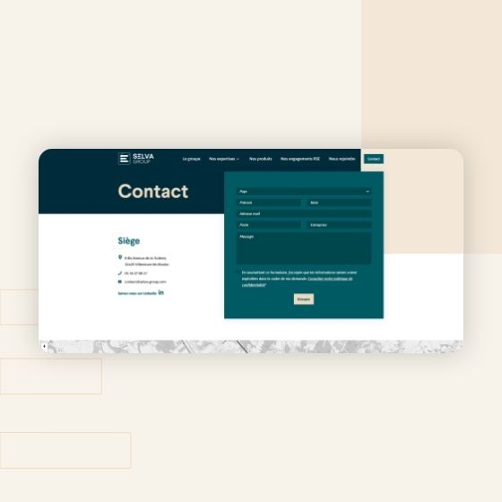 Page contact du site selva-group.com
